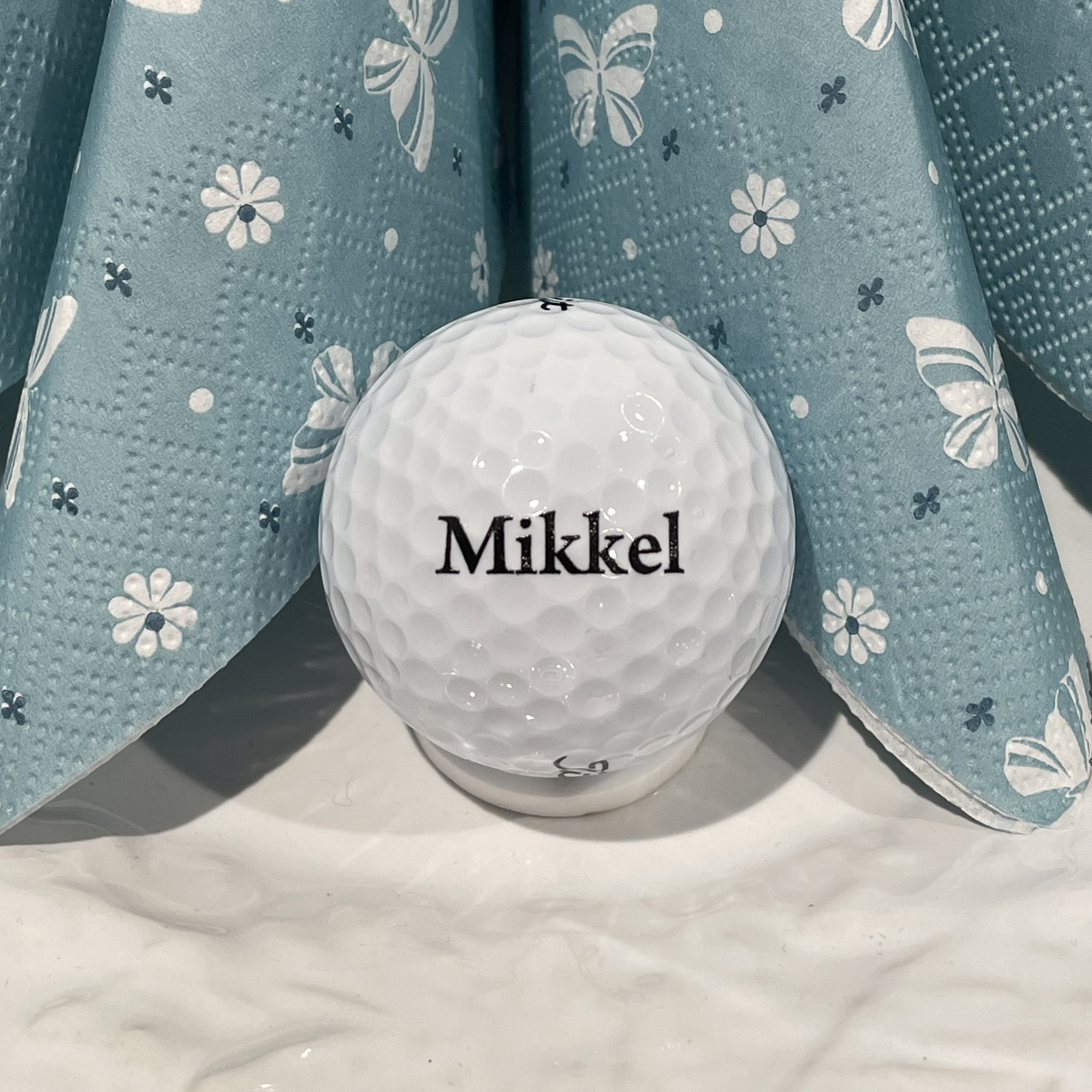 Bordkort Golfbold - inkl. UV- printet navn - Livets Fester - Guldbryllup - BR Roset