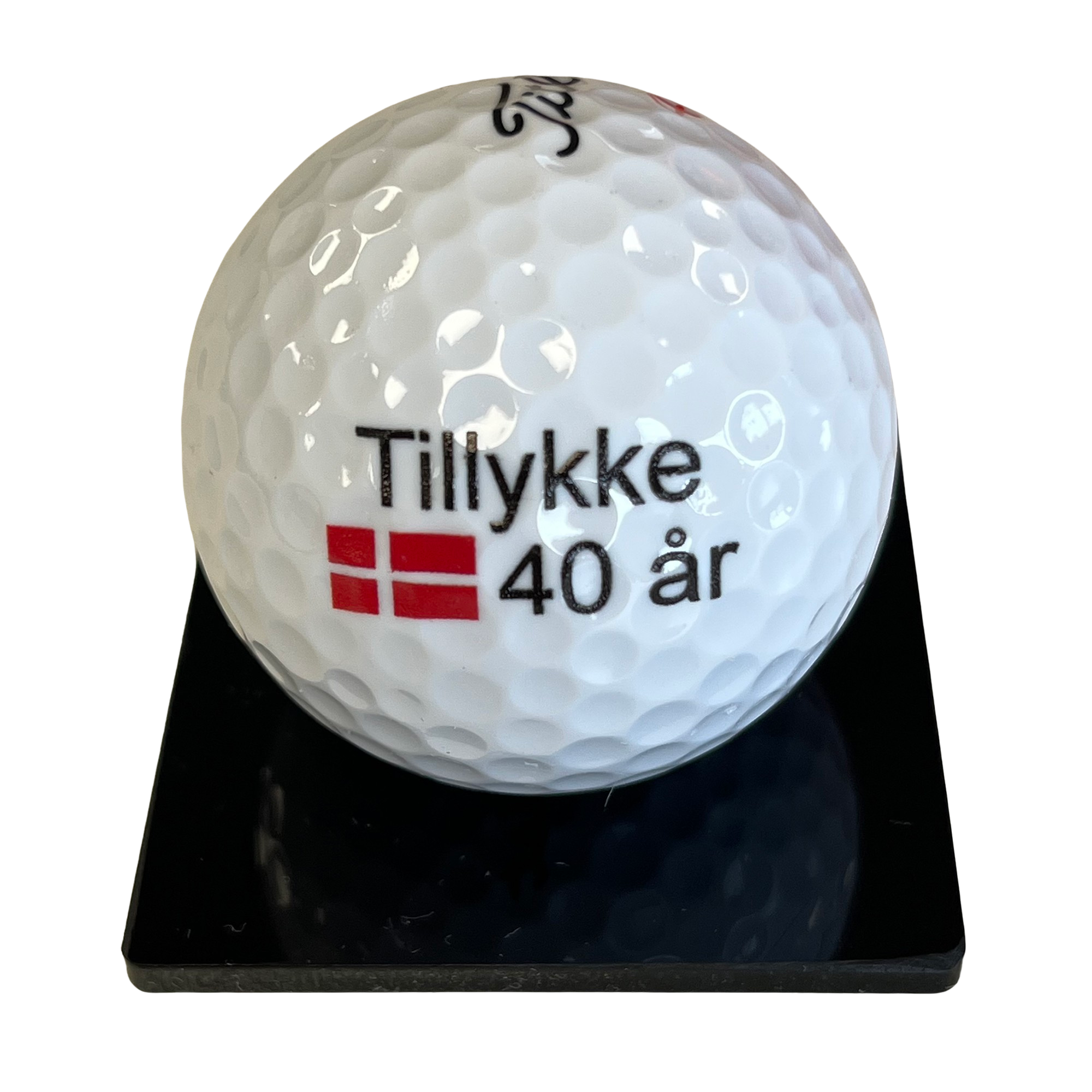 Golfbolde - 3 stk - Tillykke 40 år - med flag