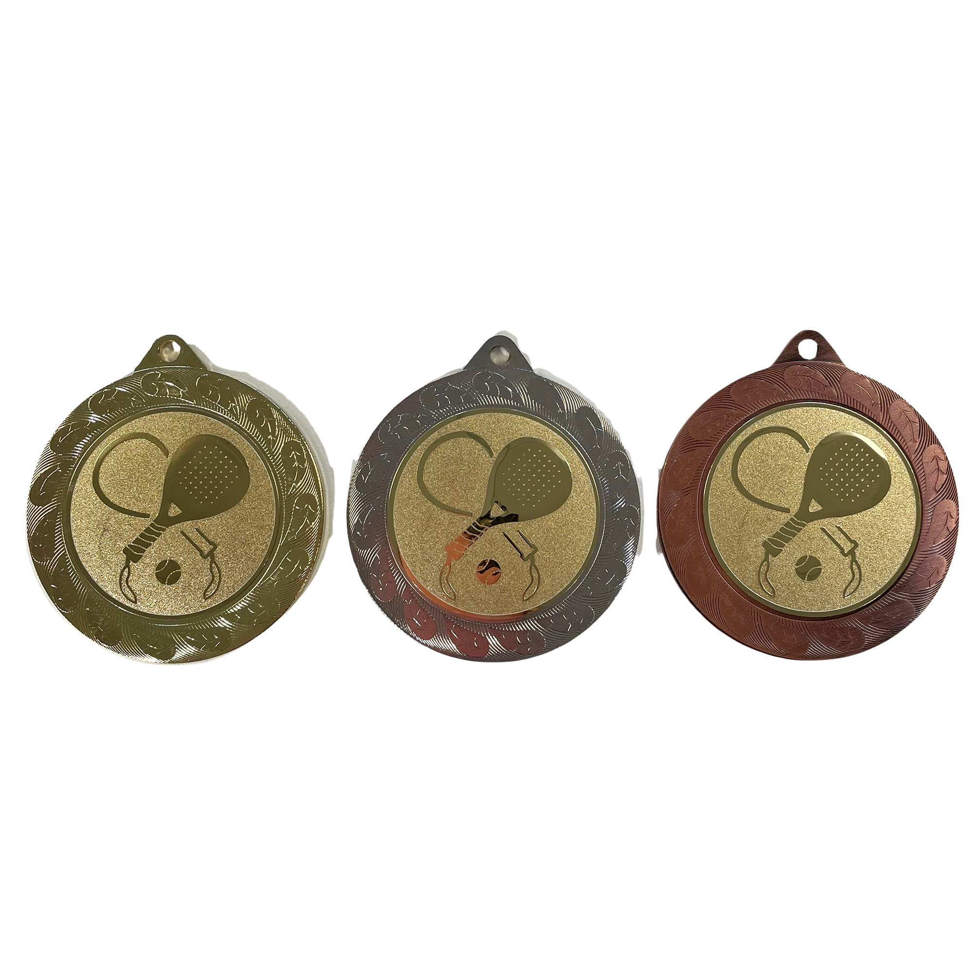 Medalje padel - 70 mm - guld, sølv eller bronze