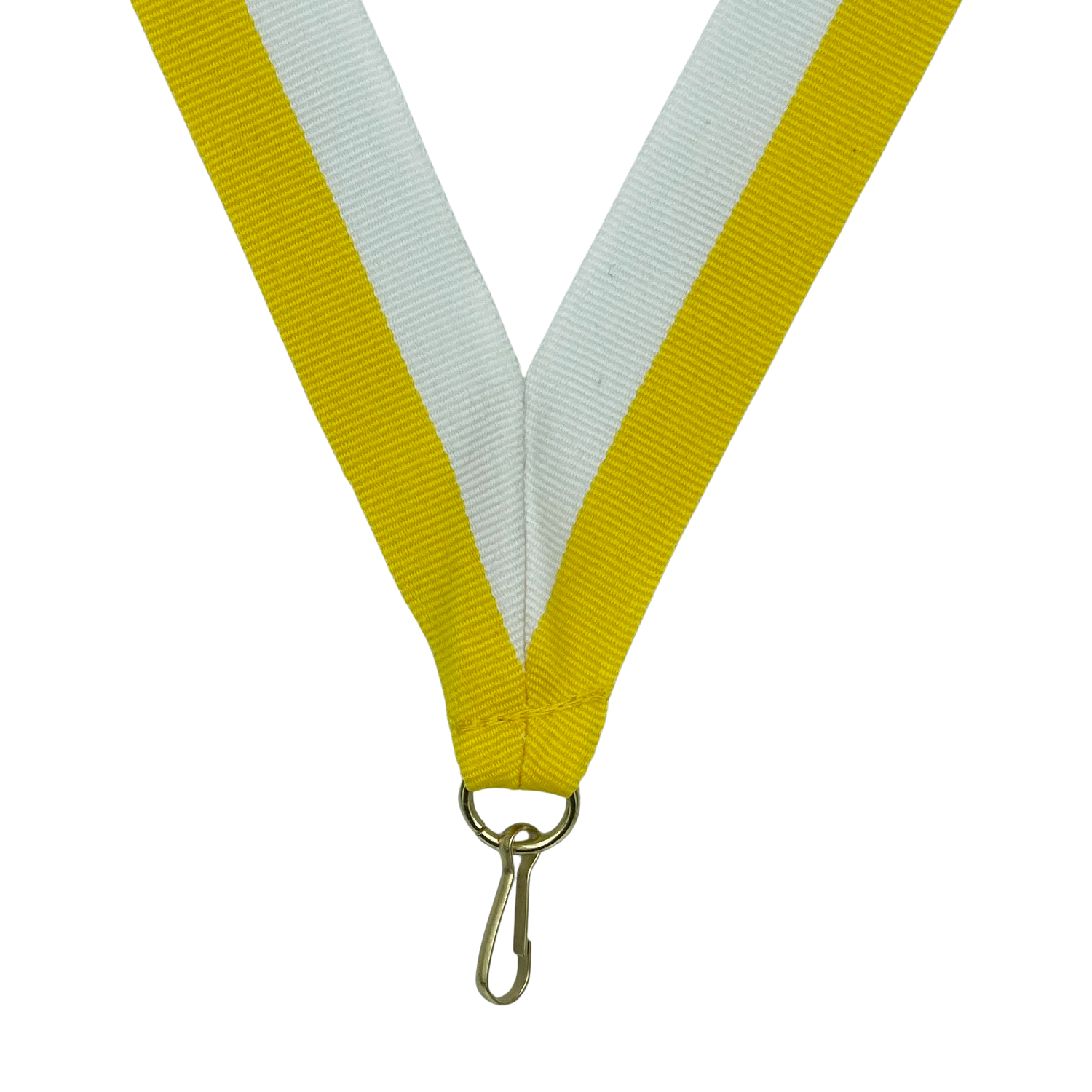 Medaljebånd (22mm) - Gul-Hvid