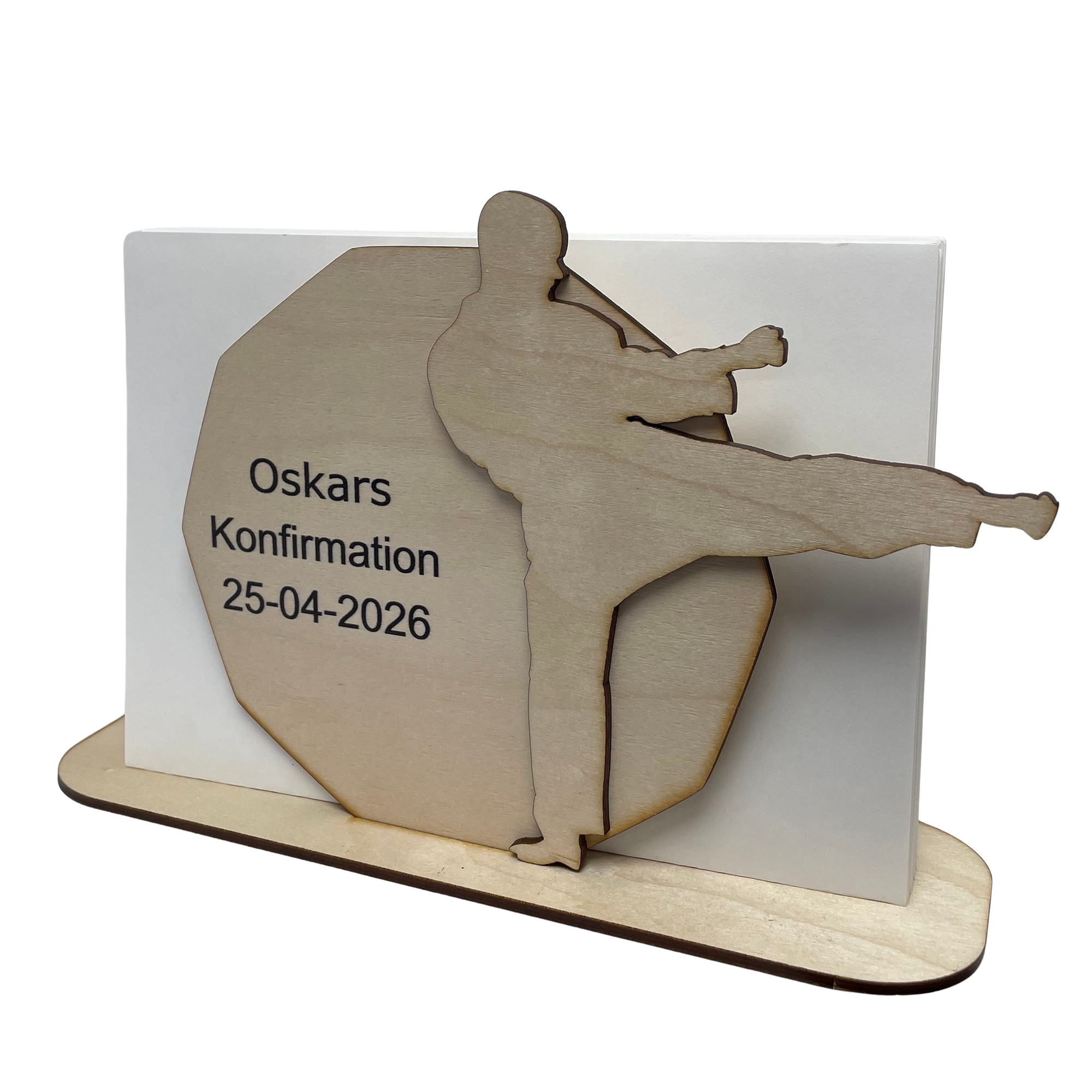 Sangskjuler Karate dreng med UV-printet tekst - Birkefinér