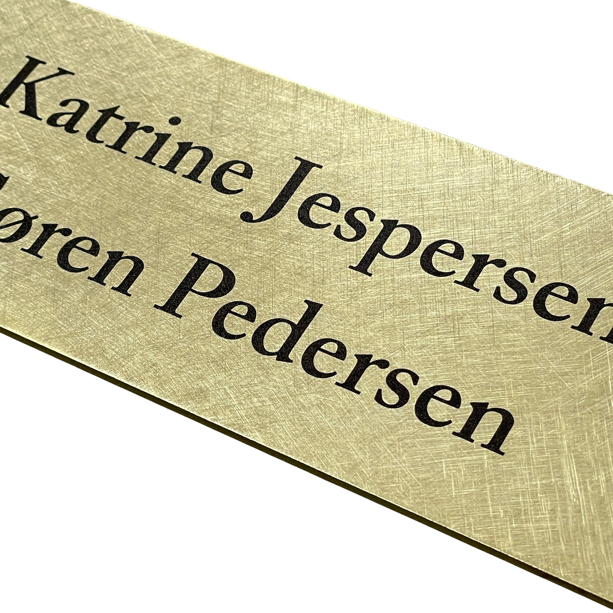 Dørskilt Messing - 250x62,5 mm - tekst UV-printet - 1-3 linjer