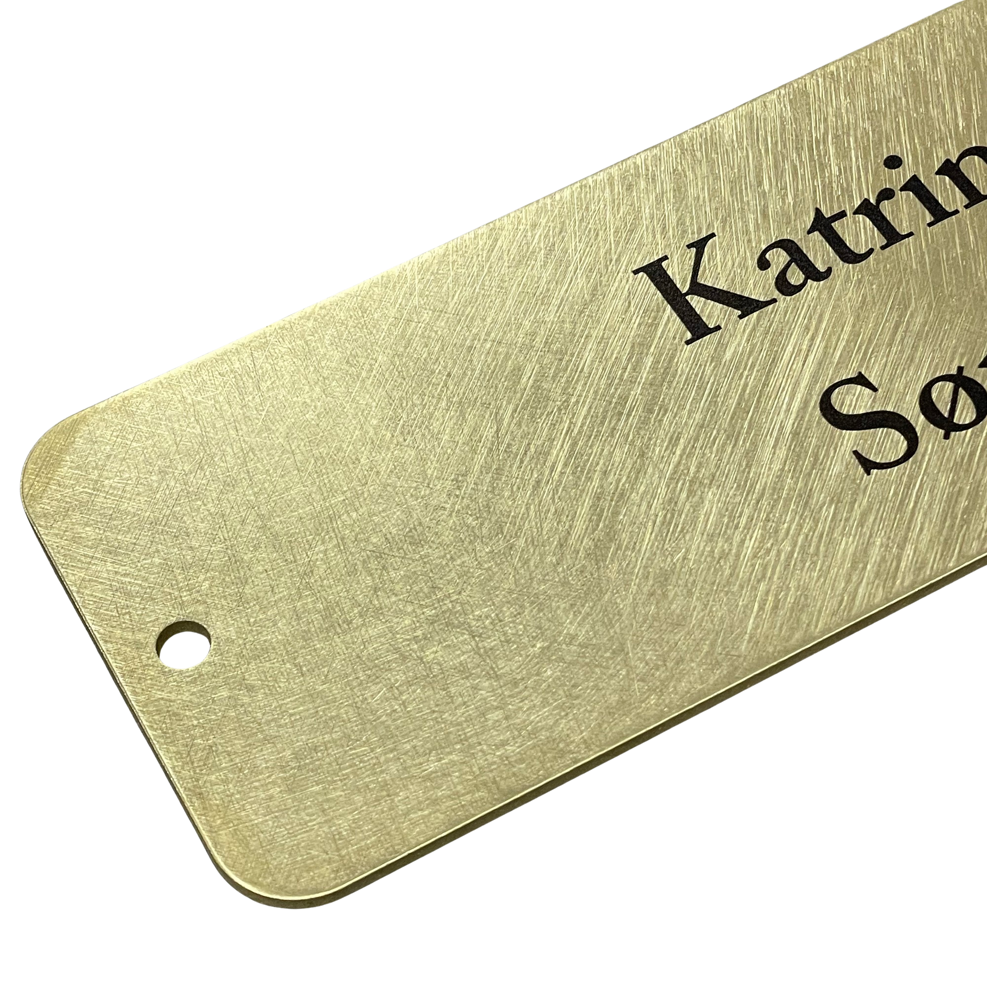 Dørskilt Messing - 250x62,5 mm - tekst UV-printet - 1-3 linjer