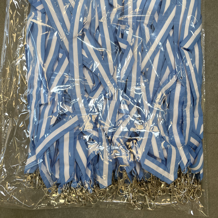 Medaljebånd - keyhanger pakke med 100 stk. - Blå/hvid/Blå