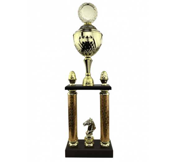 Pokal trofæ med hestemotiv - Guld 64 cm