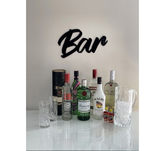 Bar - Skilt i sort eller hvid akryl 