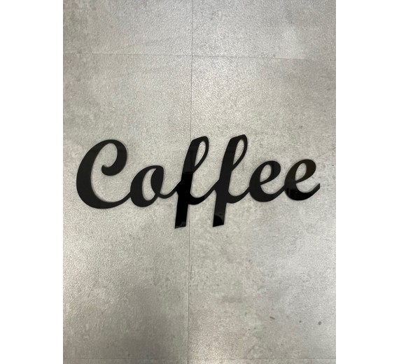 Coffee skilt - 3 mm sort akryl - 39x15 cm
