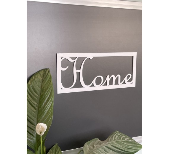 Home - skilt i sort eller hvid akryl