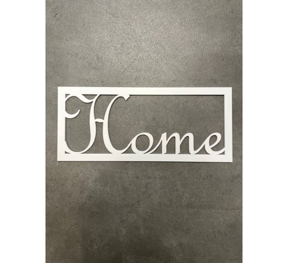 Home skilt - 3 mm hvid akryl - 35x15 cm