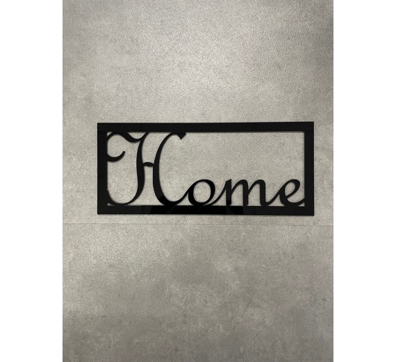 Home skilt - 3 mm sort akryl - 35x15 cm