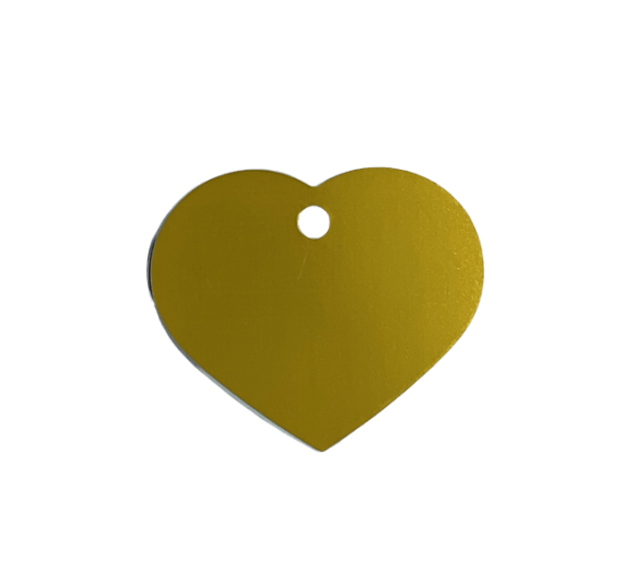 Hundetegn - hjerte - 38x32 mm i guld - alu - inkl. gravering