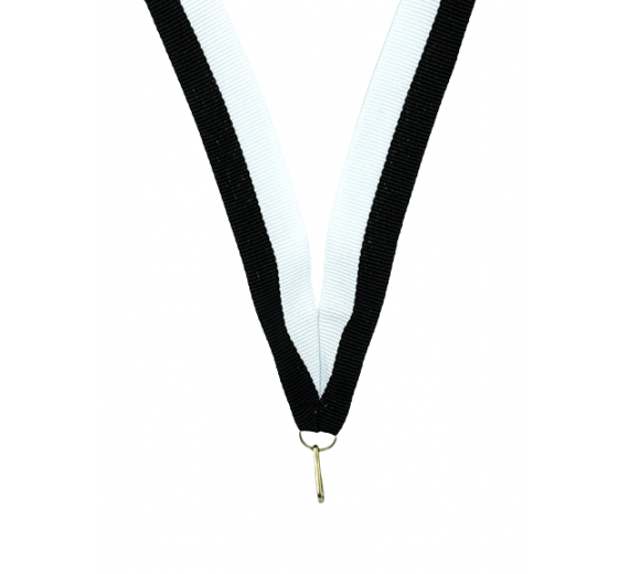 Medaljebånd (22 mm) - sort-hvid