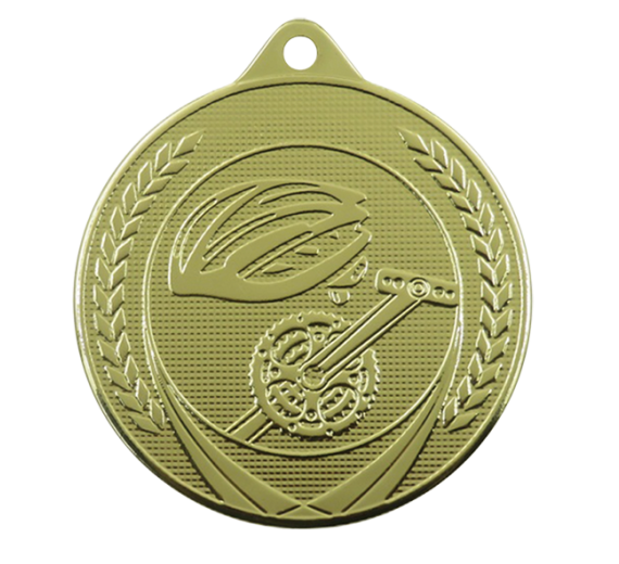 100 stk Medaljepakke - Malte 50 mm Guld - Cykling
