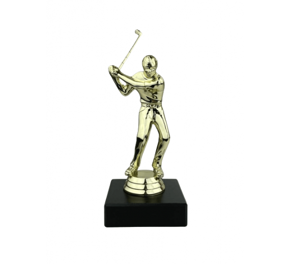 Golfspiller - Statuette Guld - 16 cm