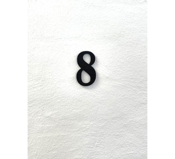 Husnummer 6 cm - sort eller hvid akryl 