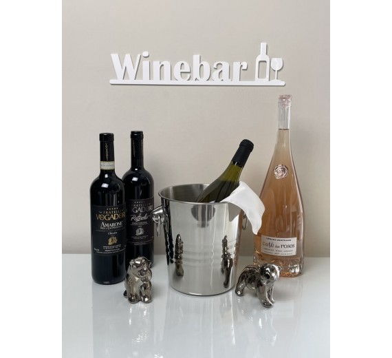 Winebar - skilt i sort eller hvid akryl