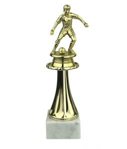 Dame fodboldspiller - statuette guld - 20 cm