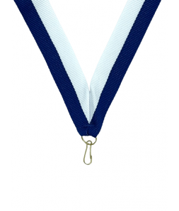 Medaljebånd blå-hvid