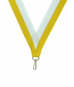 Medaljebånd gul-hvid