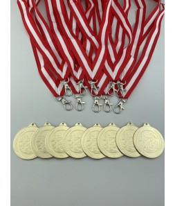 100 stk Medaljepakke - Aksel 50 mm Guld - Atletik