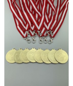 100 stk Medaljepakke - Malte 50 mm Guld - Cykling