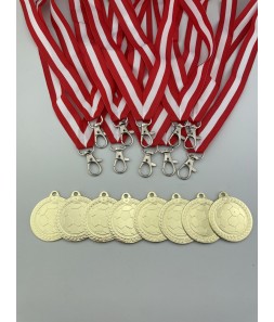 Patrick guld fodbold medalje rød-hvid-rød