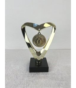 Medaljetrofæ - Hjerte guld statuette - 16 cm