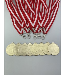 100 stk Medaljepakke - Christian 50 mm Guld - Fodbold