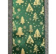 Julebånd grøn med guld juletræer - 38mm - pris pr. meter