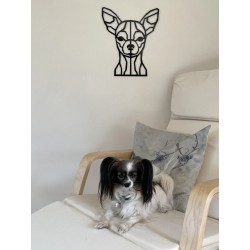 Geometrisk Chihuahua - vægdekoration - 3 mm sort eller hvid akryl