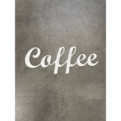 Coffee skilt - 3 mm hvid akryl - 26x10 cm