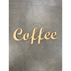 Coffee skilt - 3 mm birk - 26x10 cm