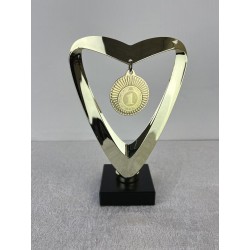 Medaljetrofæ - Hjerte guld statuette - 18 cm