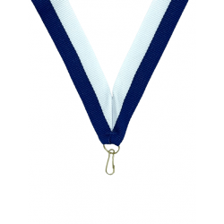 Medaljebånd (22 mm) - blå-hvid