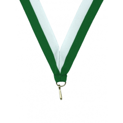Medaljebånd (22 mm) - grøn-hvid