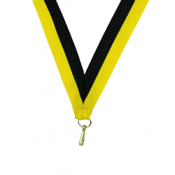 Medaljebånd (22 mm) - sort-gul