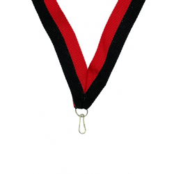 Medaljebånd (22 mm) - sort-rød