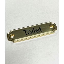 Toilet skilt Messing - 100x27 mm - UV-printet tekst