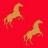 Heste guld rød - +4,00 DKK (+5,00 DKK Inkl. moms)